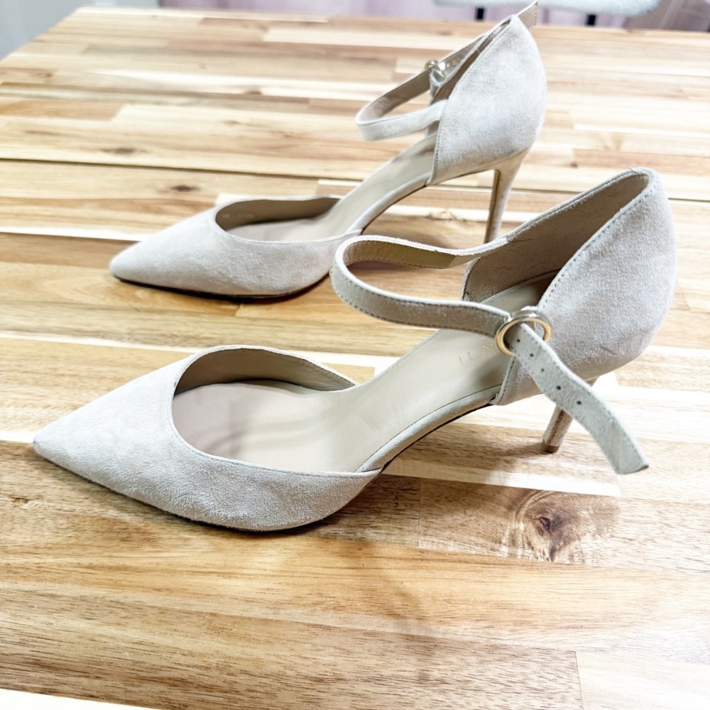 LK Bennett Monet Beige Suede Ankle Strap Heels in Beige Tan size 42/US 11.5 $425 - Picture 8 of 14